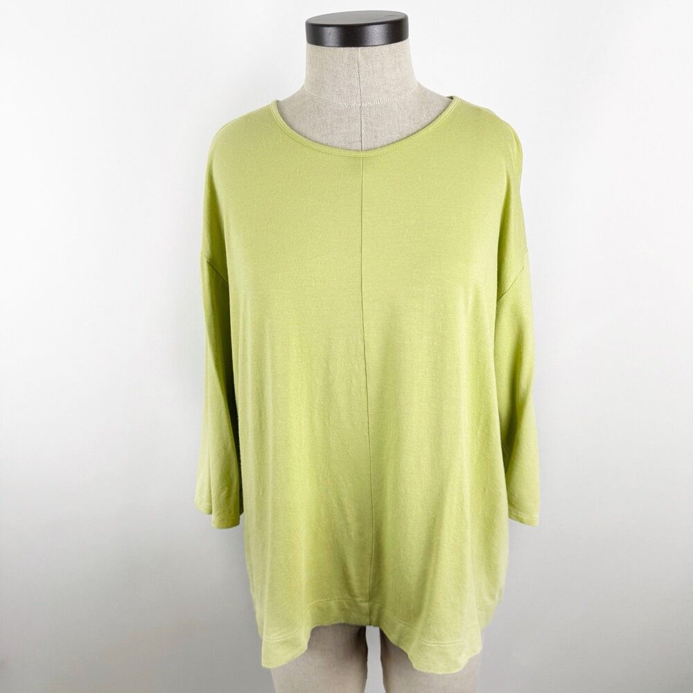 J. Jill Wearever Collection Tunic Women's Rayon Stretch Green Pullover Top Large